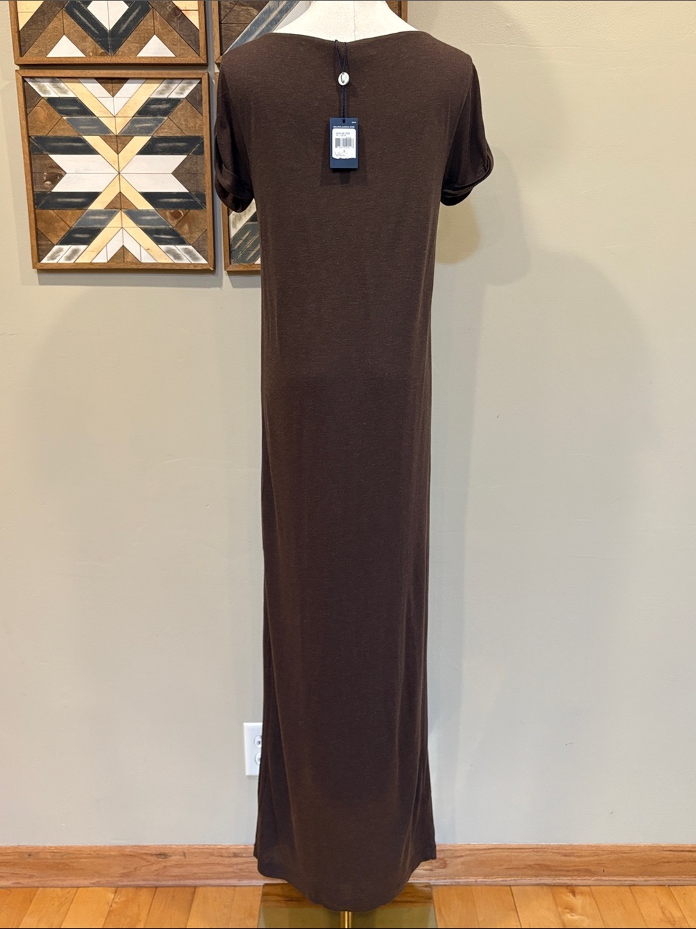 Vintage Ralph Lauren Y2K V-Neck Jersey Wool Modal Maxi Dress Small NWT - Picture 7 of 13